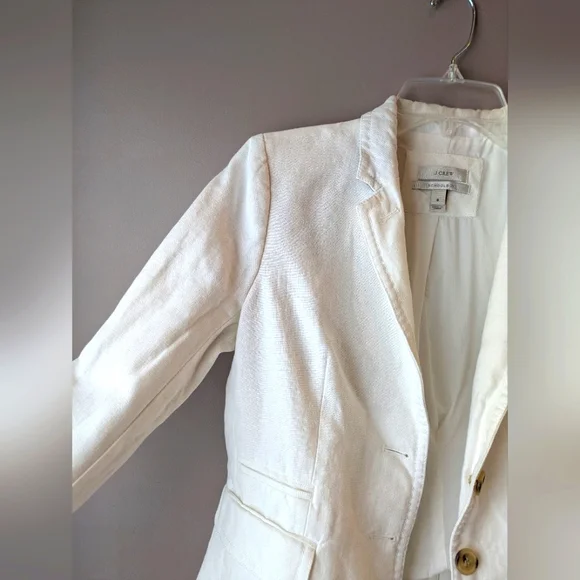 J. Crew White Linen School Boy Blazer 6 - Picture 2 of 13